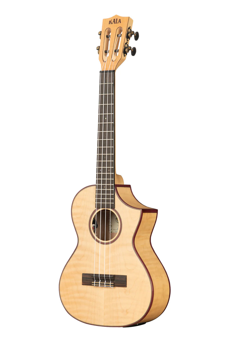 Kala KA-ASFM-T-CE All Solid Flame Maple Cutaway Tenor Ukulele