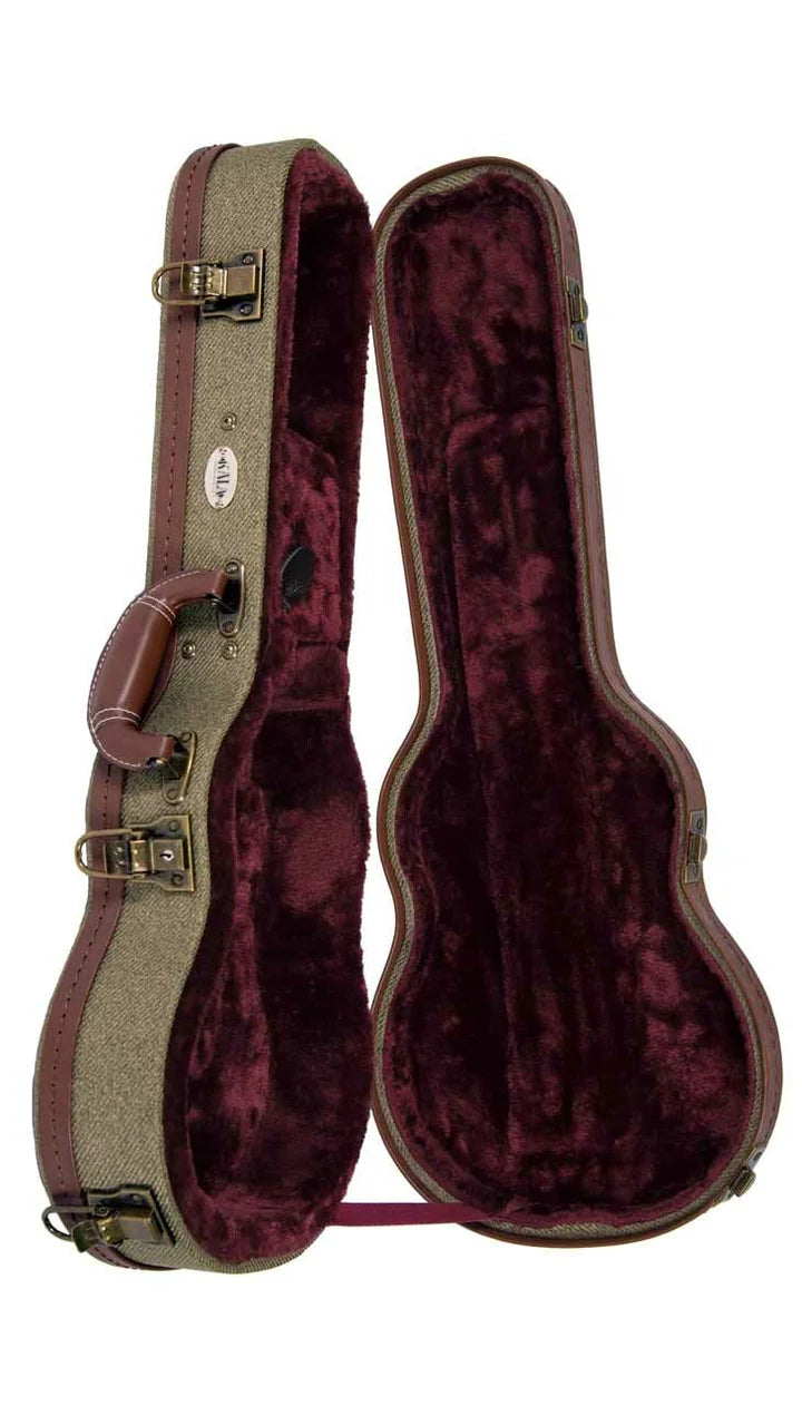 Étui rigide pour ukulélé ténor Kala OTT-AT (Archtop Olive Tweed)