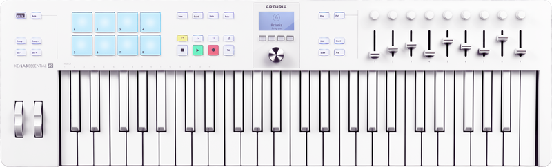 Arturia KeyLab Essential MK3 Contrôleur MIDI en édition limitée (blanc alpin) - 49 touches