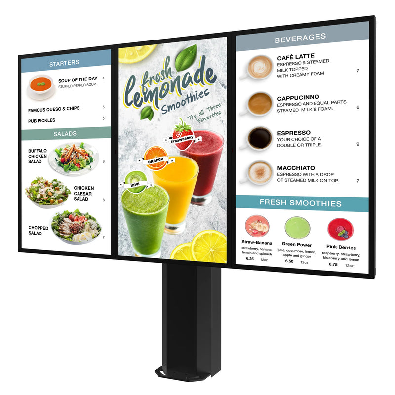 Peerless-AV KOF555-3 Outdoor Digital Menu Board for Triple 55" Display