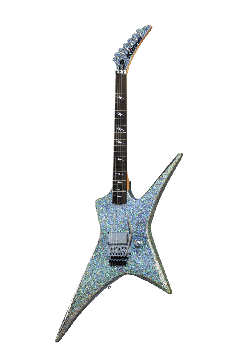 Kramer LZZY HALE VOYAGER Series Electric Guitar (Black Diamond Holographic Sparkle)