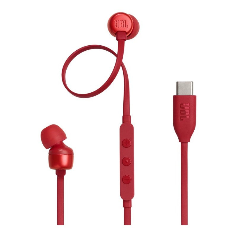 JBL T310CREDAM USB-C In-Ear Headphones (Red)