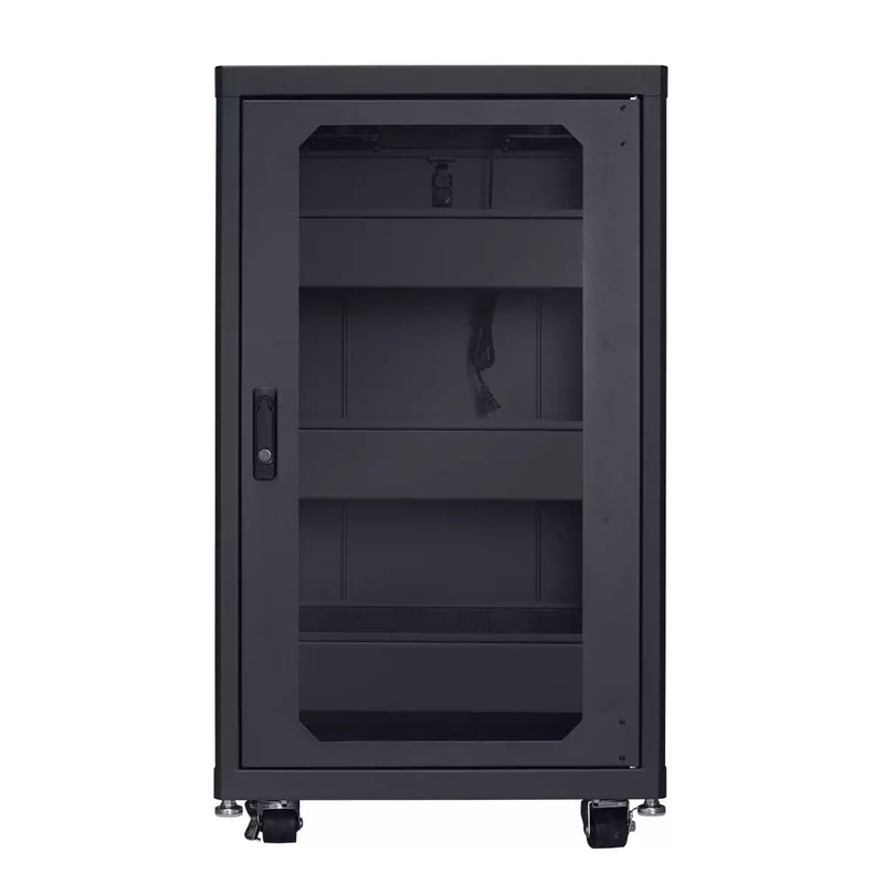 Lowell LCDR-1824 Designer AV Rack with Tempered Glass Door - 18U x 24"D