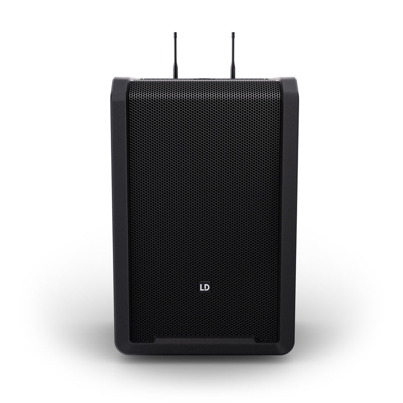Systèmes LD ANNY® 10 HHD 2 B4.7 Système PA Bluetooth® PATPower à batterie portable avec mélangeur et microphones manuels sans fil - 10 "
