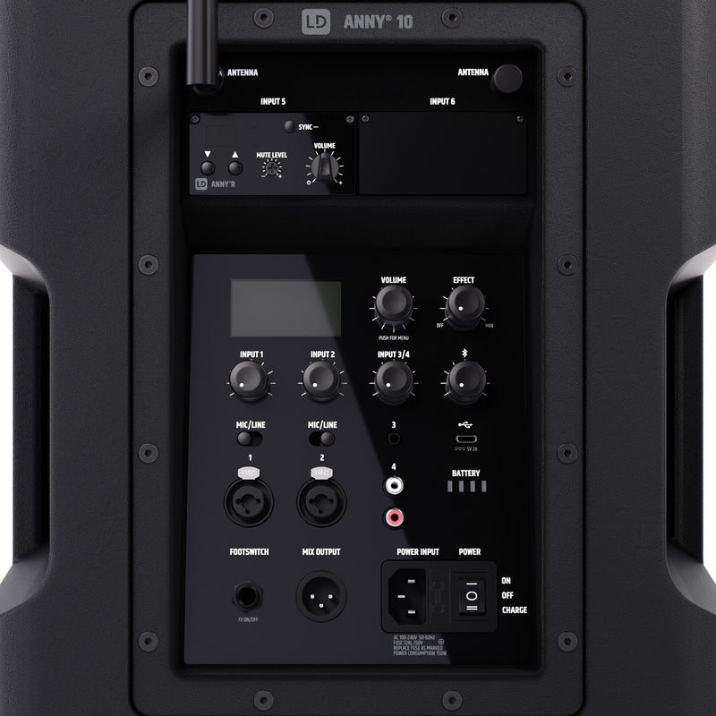 Systèmes LD ANNY® 10 HHD B5.1 Système PA Bluetooth® PATALAGE PORTABLE PORTABLE avec mélangeur et microphone à main sans fil - 10 "