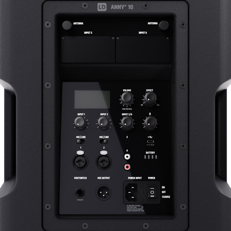 LD Systems ANNY® 10 Portable Battery-Powered Bluetooth® PA System With Mixer - 10"