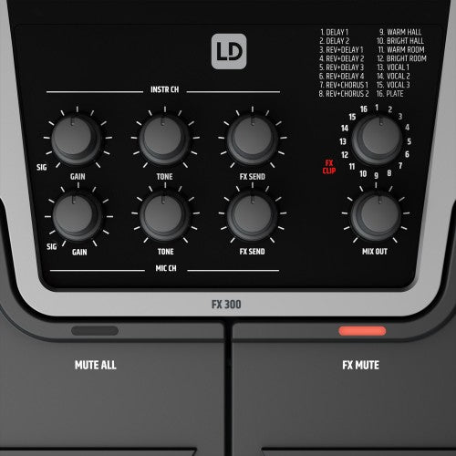 Systèmes LD FX 300 pédale à 2 canaux avec 16 effets numériques