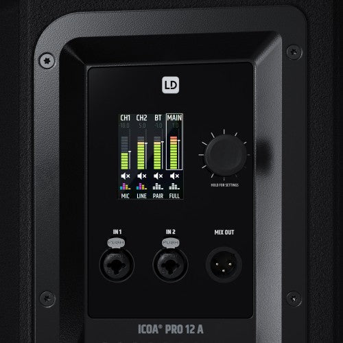 LD Systems ICOA PRO 12 A Powered Coaxial High-Performance PA Loudspeaker With Bluetooth - 12"