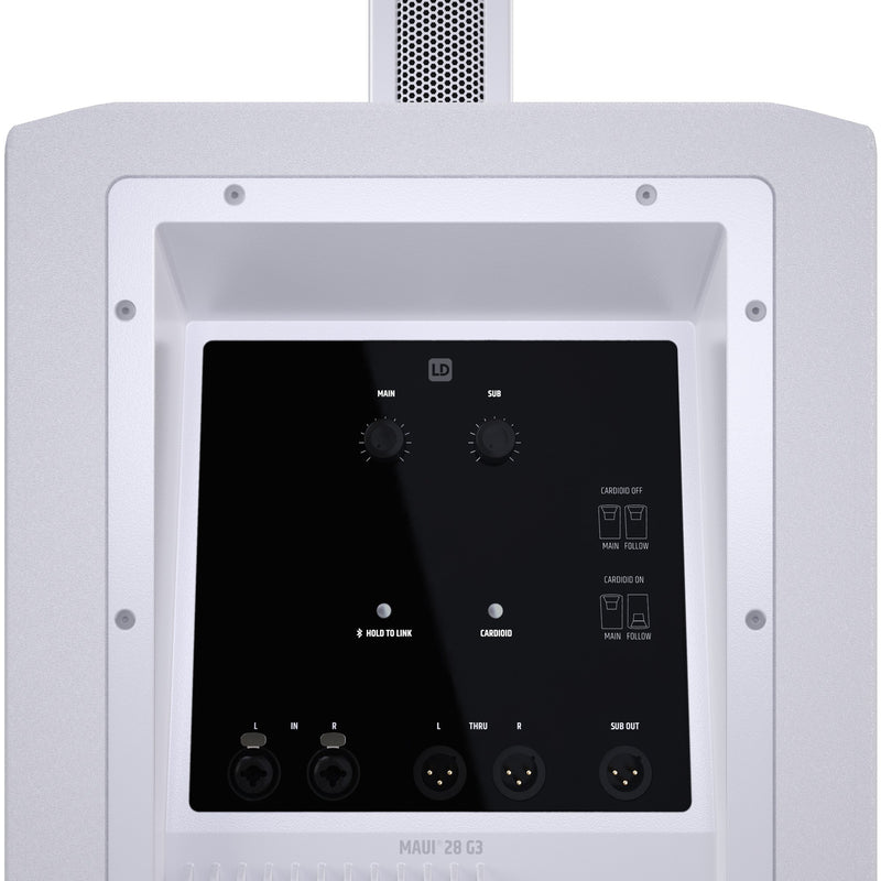 LD Systems MAUI 28 G3 W Système de sonorisation à colonne cardioïde compact (Blanc)