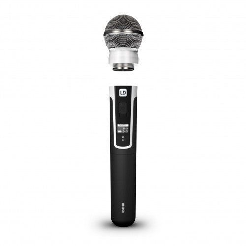 Systèmes LD U505 HBH 2 Système de microphone sans fil avec pack Body, casque et microphone à main dynamique