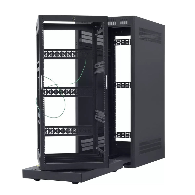 Lowell LHR-2432 Host Cabinet with Rollout-Rotating AV Rack - 24U x 32"D