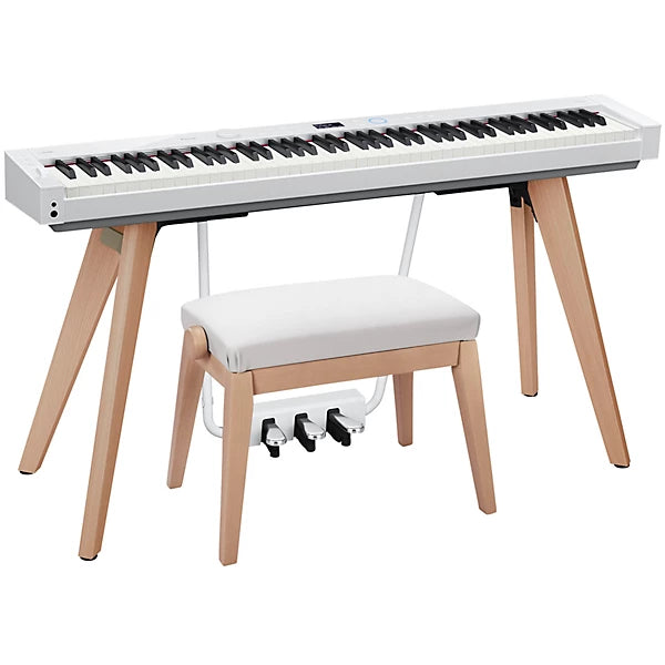 Casio Privia PX-S7000 88-Key Digital Piano with Stand & Pedals (White) + Casio BG-50WE Piano Bench for PX-S7000 (White) (BUNDLE)