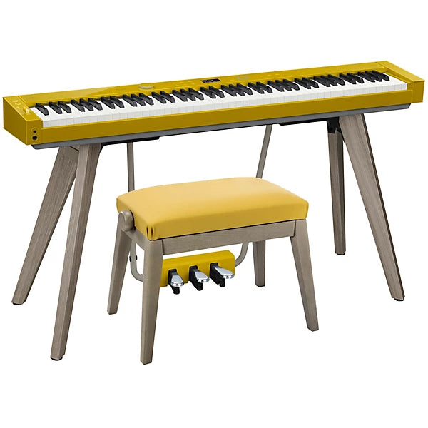 Casio Privia PX-S7000 88-Key Digital Piano with Stand & Pedals (Harmonious Mustard) + Casio BG-50HM Piano Bench for PX-S7000 (Honey Mustard) (BUNDLE)