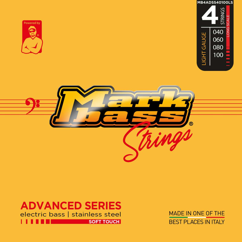 Mark Bass MB4ADSS40100LS Long Scale Soft Touch 4 cordes de basse – Calibre léger (acier inoxydable)