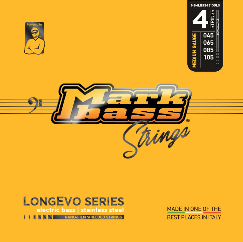 Mark Bass MB4LESS45105LS Longevo Cordes de basse blindées en acier inoxydable avec nano-film longue durée (.045 - .105)