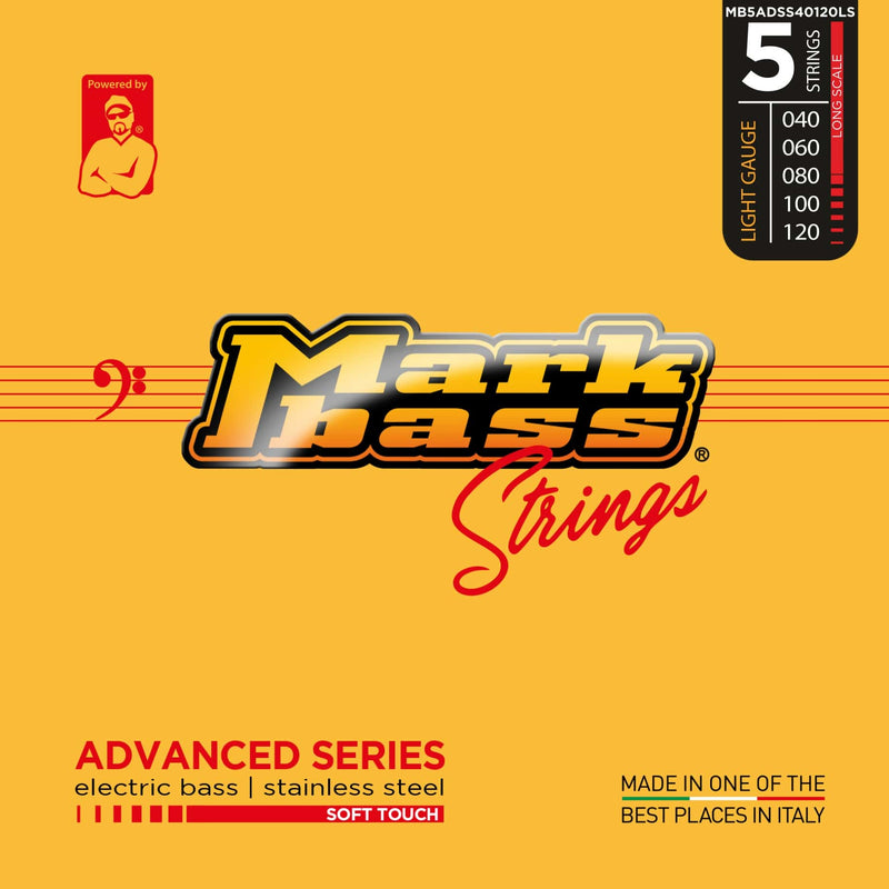 Mark Bass MB5ADSS40120LS Cordes de basse Soft Touch à longue échelle - Calibre léger (acier inoxydable)