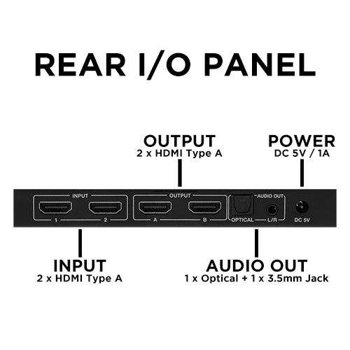 Switcher HDMI Covid MH22-220 2x2 avec extracteur audio