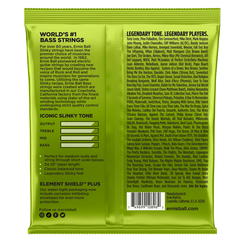 Ernie Ball 2856EB Regular Slinky Medium Scale Bass Strings 45-105