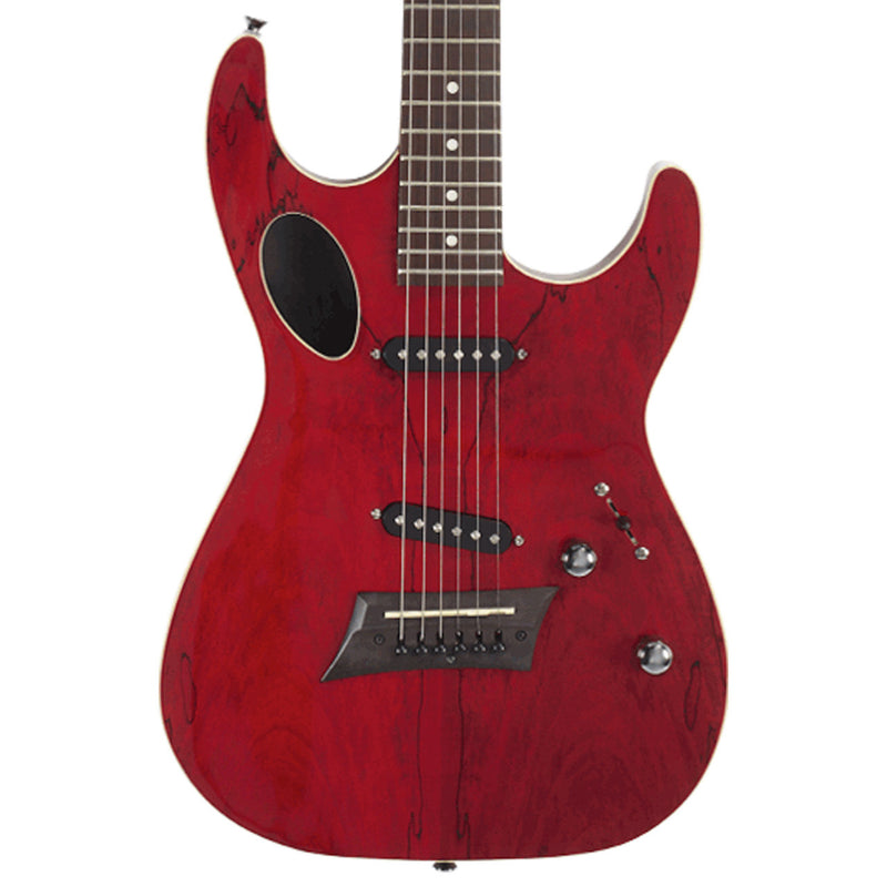 Michael Kelly HYBRID PORT 60 Semi Hollow-Body Electric Guitar (Transparent Red) (DEMO)