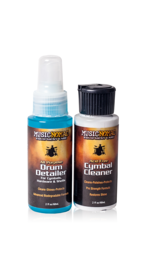 MusicNomad DRUM-CYMBAL-TRIAL Drum Detailer & Cymbal Cleaner Combo Pack - 2 OZ Trial Size