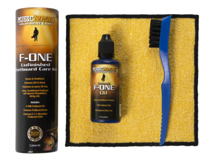 MusicNomad F-ONE-FRETBOARD-CARE-KIT Unfinished Fretboard Care Kit w/ F-ONE Oil/Brush/Cloth