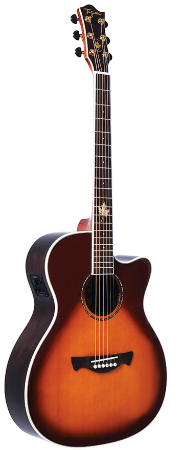 Tagima MONTREAL EQ Steel Medium Jumbo Cutaway Acoustic Guitar (Cherry Burst)