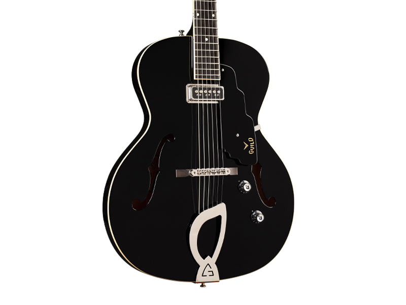 Guild T-50 SLIM DYNASONIC Hollow Body Electric Guitar (Black)