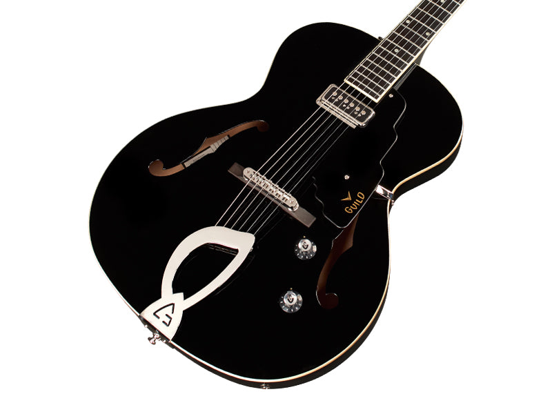Guild T-50 SLIM DYNASONIC Hollow Body Electric Guitar (Black)