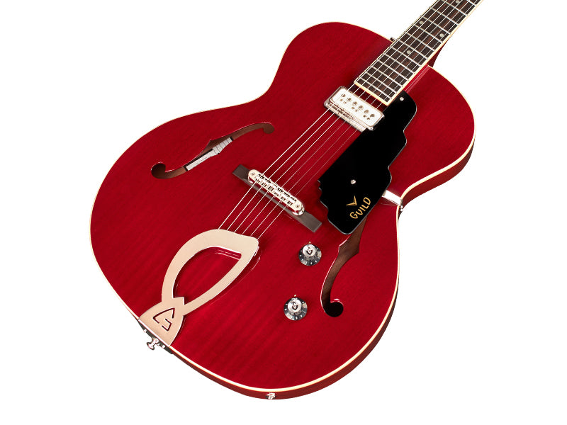 Guild T-50 SLIM DYNASONIC Hollow Body Electric Guitar (Cherry Red)