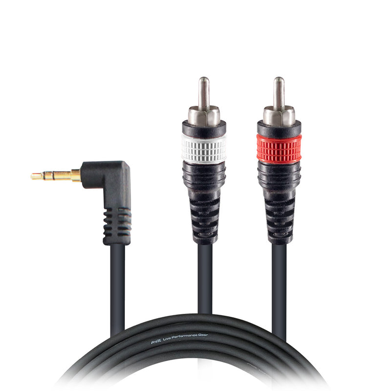 ProX XCP-CMR06 Câble audio mini TRS 3,5 mm vers double RCA mâle 6 pi 1/8"