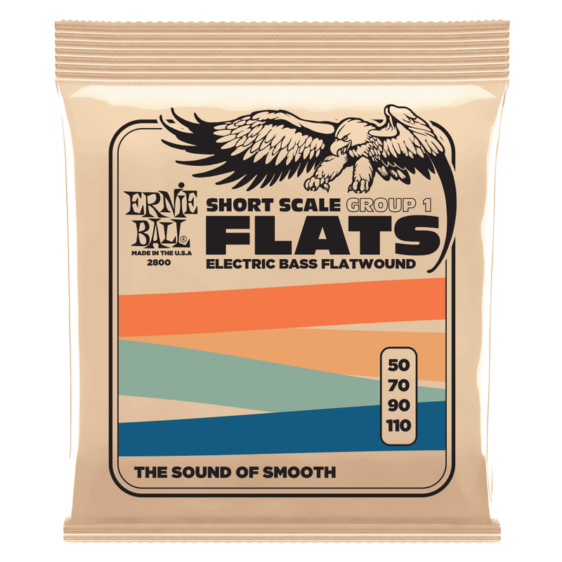 Ernie Ball 2800EB Flatwound Group 1 Short Scale Electric Bass Strings 50-110