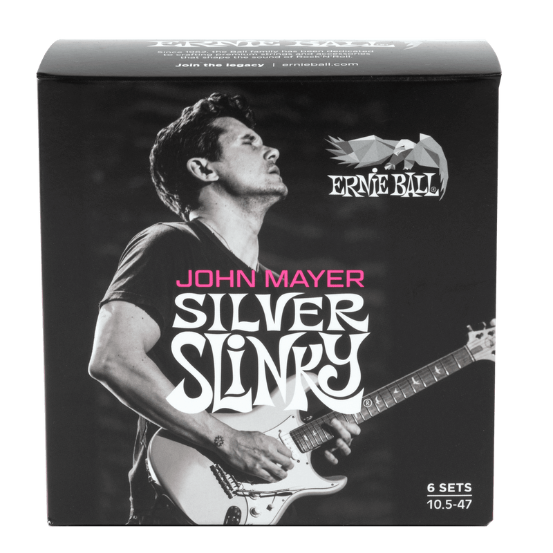 Ernie Ball 3817EB John Mayer Silver Slinky Signature Electric Guitar Strings - 6 Pack