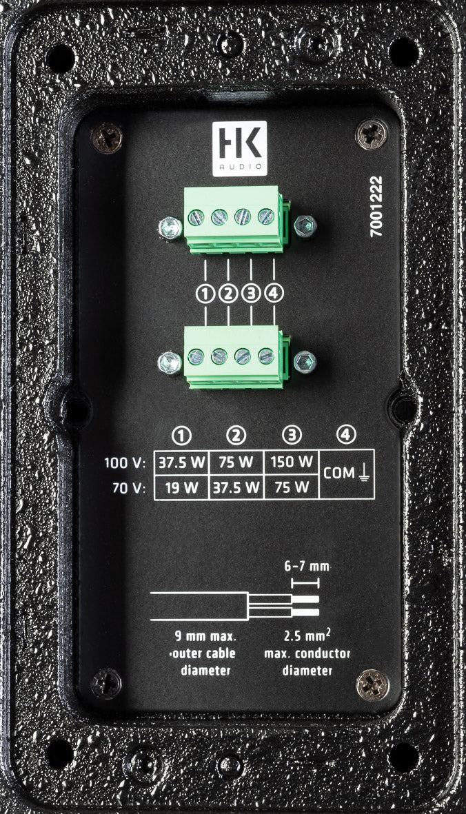 HK Audio SI Series P10J TR 150 WATT COLUMNE SPELER 100 / 70V XFORMER SYMMETRIQUE (noir) - 10x3 "