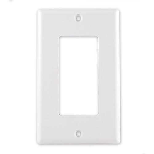 Covid PB-11001-W Blank Wall Plate with 1 Decora Hole Frame (White)