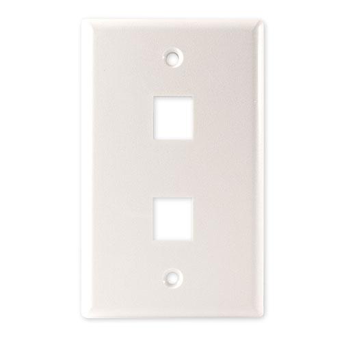 Covid PB-12000-W Blank Wall Plate with 2 Keystone Hole (White)