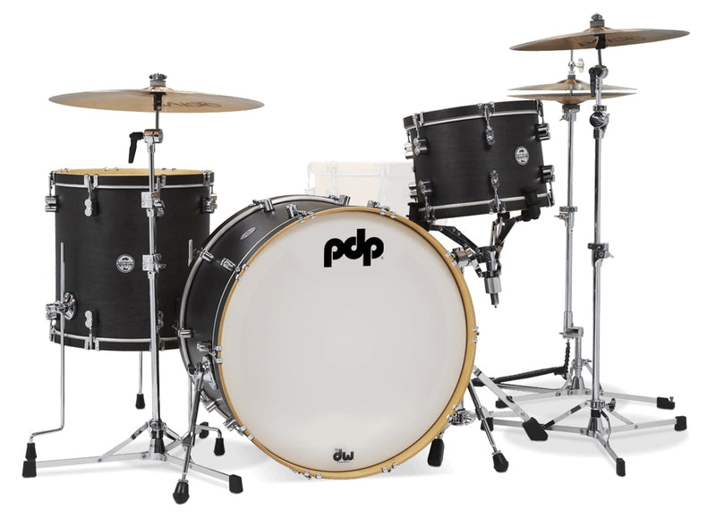 PDP PDCC2413EE Concept Maple Classic 3-Piece 24" Bass Drum Shell Pack (Ebony Stain)