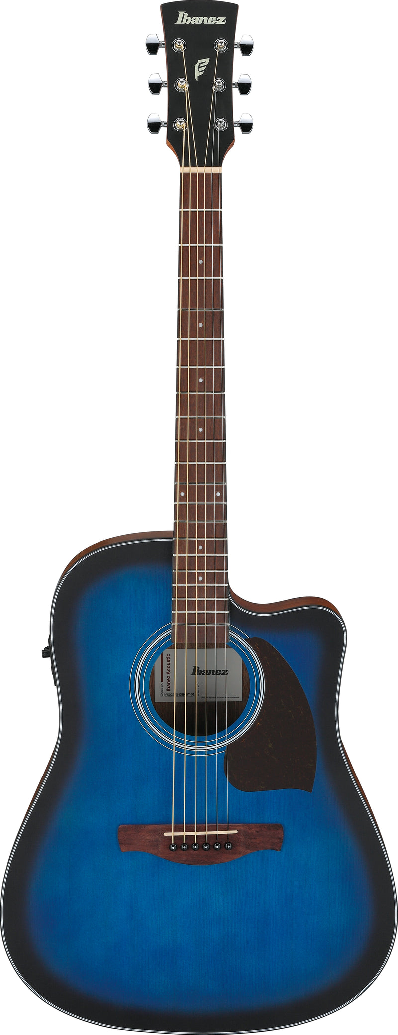 Ibanez PF50CEOBH Acoustic Electric Guitar (Open Pore Transparent Blue Sunburst)