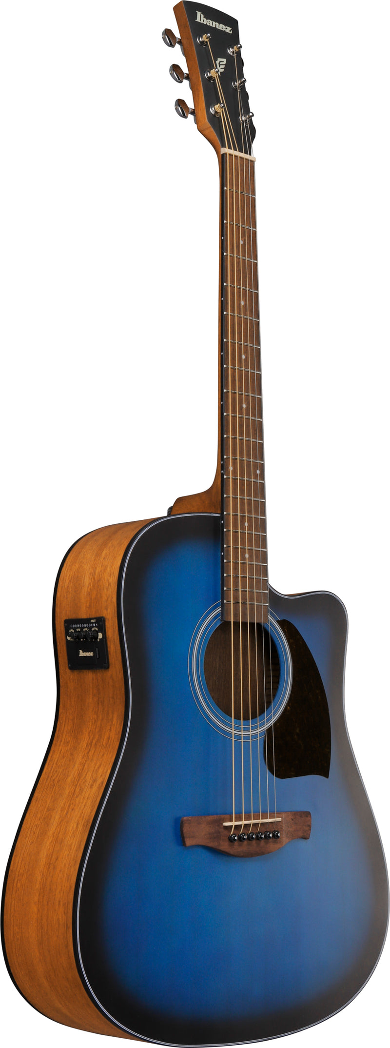 Ibanez PF50CEOBH Acoustic Electric Guitar (Open Pore Transparent Blue Sunburst)