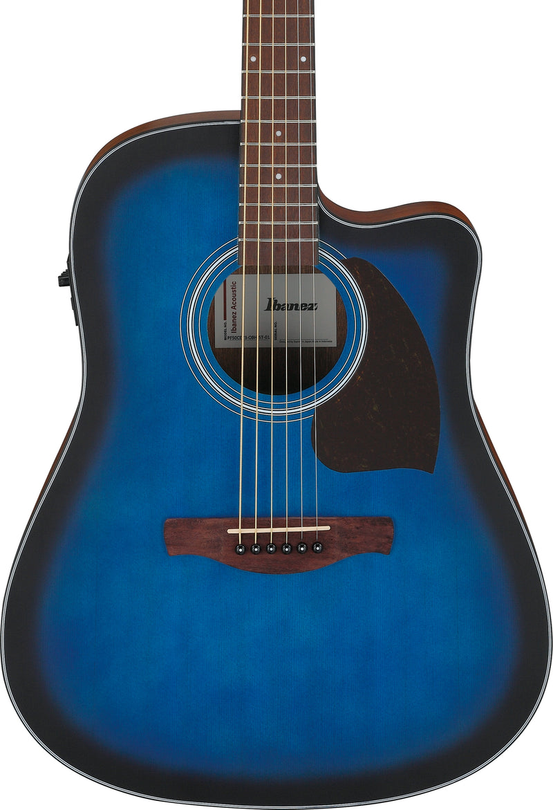 Ibanez PF50CEOBH Acoustic Electric Guitar (Open Pore Transparent Blue Sunburst)