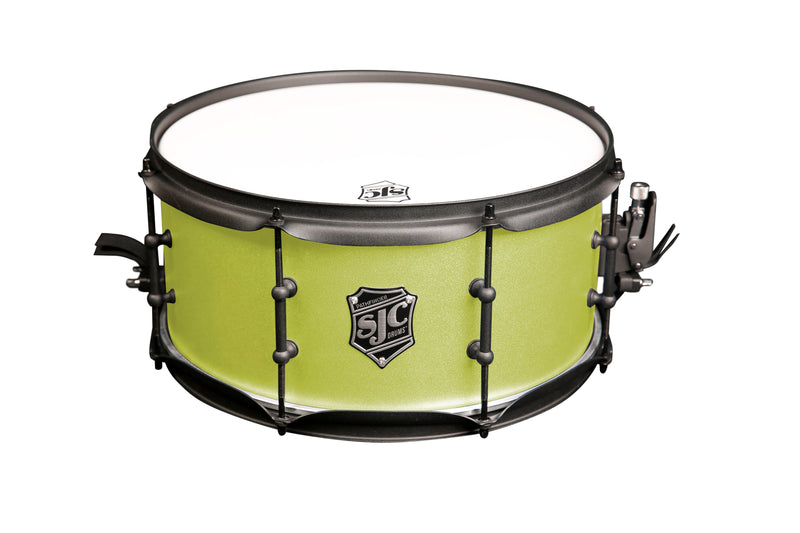 SJC Drums PFS6514FBSLWBJ Pathfinder Series Snare Drum (Sublime Lime Black) - 6.5" x 14"