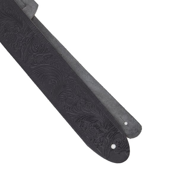 Profile EBL-6100 Leather Strap with Hot Press Design (Black) - 2.5"