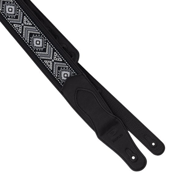 Profile GL-6200 Leather Strap with Burgundy Suede and Black Leather Arrow Pattern (Black) - 2.5"