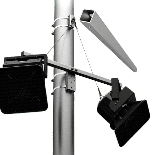 Adaptive Technologies Group PM-DA-48-G Indoor/Outdoor Standard Speaker Pole Mount Dual Adapter - 48"