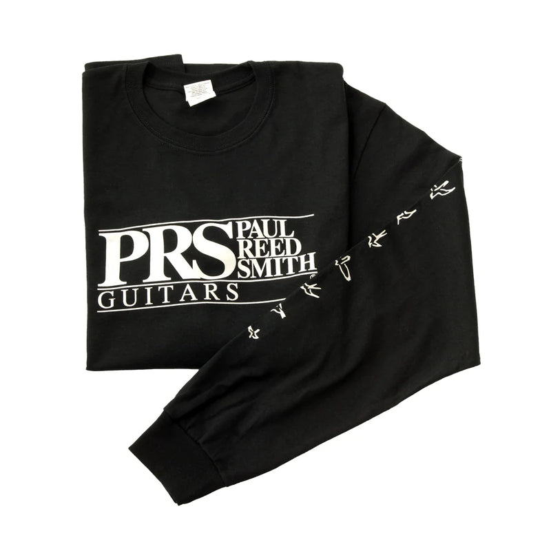 PRS Tee-shirt à manches longues avec logo en forme d'oiseaux (Noir) - Petit