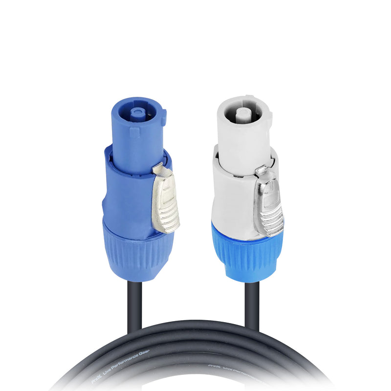 ProX XC-PWC14-10 10 pieds. Lien de connexion d'alimentation haute performance 14 AWG, mâle gris vers mâle bleu pour la connexion d'alimentation