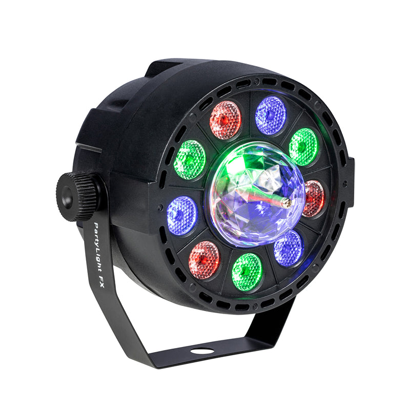 ColorKey CKU-1083 PartyLight FX Compact LED Wash Light with Motorized RGB Party Bulb Effect 3-Pack Bundle