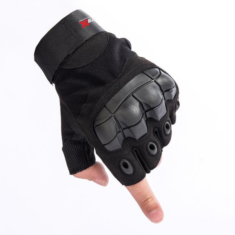 ProX X-GRIPZ Hard Rubber Knuckle Fingerless Gloves - For Truss and Stage Performance