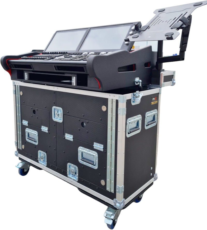 ProX XZF-CH MQ500M 2X 1U Hydraulic Console Case for ChamSys MagicQ MQ500M with 2U Rack Space