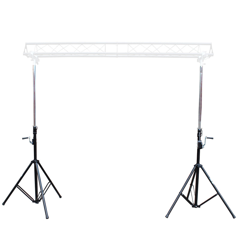 ProX T-LS35C-STAND Pair of Two 9.5 Ft 3.5 M Triangle Truss DJ Lighting Crank Up Stands