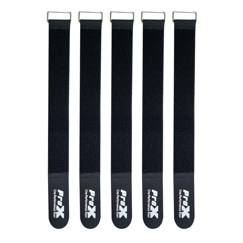 ProX XC-T20X5 Lot de 5 sangles d'attache de câble réutilisables de 50,8 x 5,1 cm avec crochet Velcro et boucle de fixation réglable.